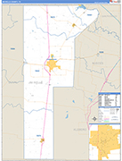 Jim Wells County Wall Map Basic Style